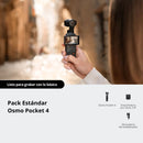 Cámara deportiva - DJI Osmo Pocket 4 Pack Creator, 4K, 4h Autonomía, Sensor CMOS de 1″, Estabilización de 3 ejes y Pantalla Táctil Giratoria, Negro