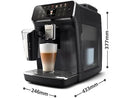 Cafetera superautomática - Philips EP4441/50, LatteGo, Silent Brew, 12 Bebidas, 15 bar, AquaClean, Molinillo Cerámico, Aroma Extract, Negro