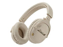 Auriculares inalámbricos - Marshall Monitor III, 100 h Autonomía, Cancelación activa de ruido y modo Transparencia, Plegable, Crema
