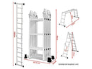 Escalera plegable - OUTIGO JZ906-3F, Capacidad de carga: 150 kg,