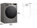 Lavadora carga frontal - LG F4WR7009AGS, Serie 700, 9 kg, 1400 rpm, 14 Programas, AI Direct Drive™, TurboWash™360˚, Inox